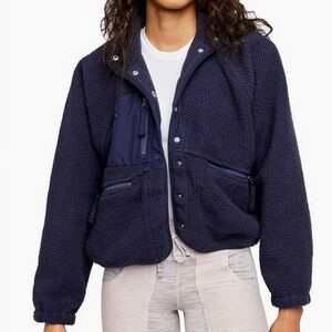Free People Movement Navy Fleece Jacket